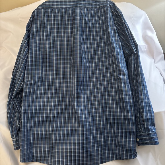 Men's Eddie Bauer 2XL Tall Blue Plaid Shirt - Picture 12 of 12